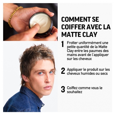 American Crew Matte Clay Pâte de Coiffage Tenue Moyenne à Forte Finition Mate 85 g