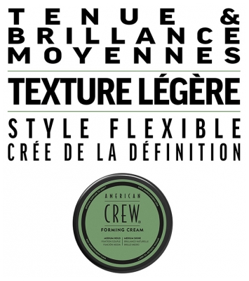 American Crew Forming Cream Crème de Coiffage Fixation Souple Brillance Naturelle 85 g