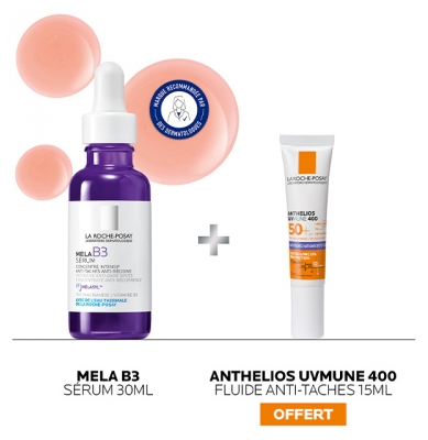 La Roche-Posay Mela B3 Sérum Anti-Taches 30 ml + Anthelios UVmune 400 Anti-Tache Fluide Spf50+ 15 ml Offert