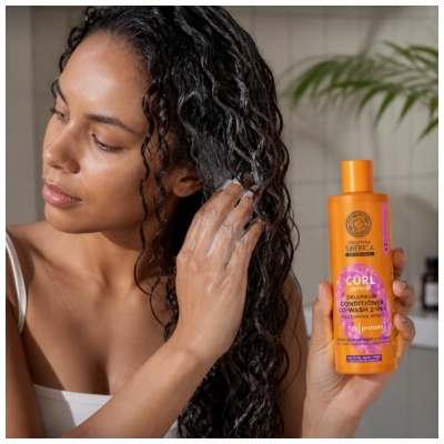 Natura Siberica Oblepikha Curl Control Après-Shampoing Co-Wash Lavant et Anti-Frisottis Tous Types de Boucles 400 ml