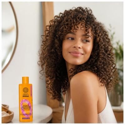 Natura Siberica Oblepikha Curl Control Après-Shampoing Co-Wash Lavant et Anti-Frisottis Tous Types de Boucles 400 ml