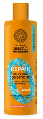 Natura Siberica Oblepikha Après-Shampoing Repair Kératine à l'Argousier Cheveux Secs et Abimés