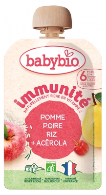 Babybio Immunité Poire Pomme Riz Acérola 6 Mois et + Bio 100 g