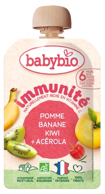 Babybio Immunité Banane Kiwi Pomme Acérola 6 Mois et + Bio 100 g