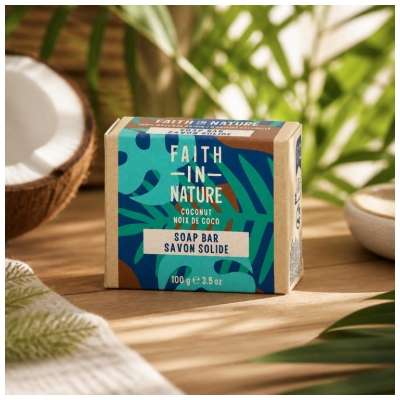 Faith In Nature Savon Solide à la Noix de Coco 100 Grammes
