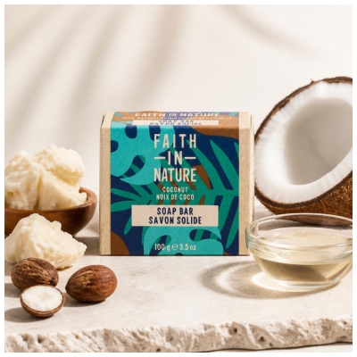 Faith In Nature Savon Solide à la Noix de Coco 100 Grammes