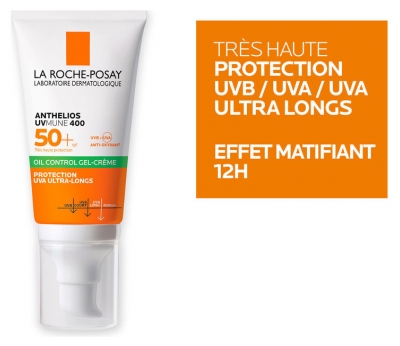 La Roche-Posay Anthelios Crème Solaire en Gel-Crème Anti-Brillance Visage Spf50+ Avec Parfum 50 ml