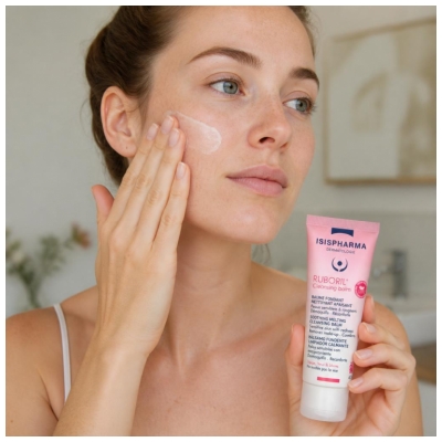 Isispharma Ruboril Baume Fondant Nettoyant Apaisant Peaux Sensibles à Rougeurs 40 ml