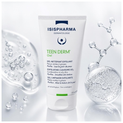Isispharma Teen Derm Gel Nettoyant Exfoliant Visage 150 ML