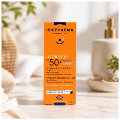 Isispharma Uveblock Ultra-Fluide Toucher Sec Teinté Visage SPF50+ 40 ML
