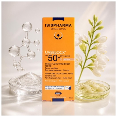 Isispharma Uveblock Ultra-Fluide Toucher Sec Teinté Visage SPF50+ 40 ML
