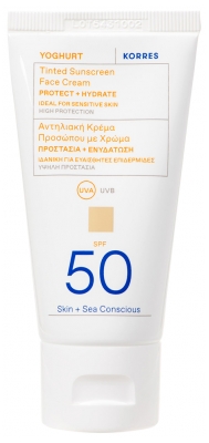 Korres Yoghurt Crème Solaire Teintée pour le Visage SPF 50 50 ML
