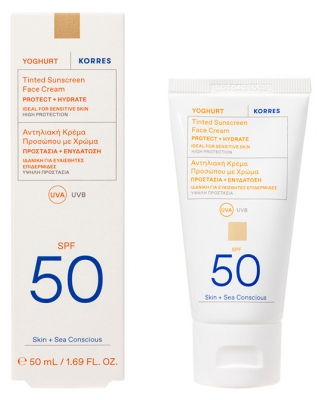 Korres Yoghurt Crème Solaire Teintée pour le Visage SPF 50 50 ML