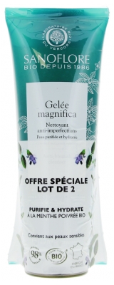 Sanoflore Magnifica Gelée Nettoyante Anti-Imperfections Purifiant Hydratant Bio Lot 2 x 120 ml