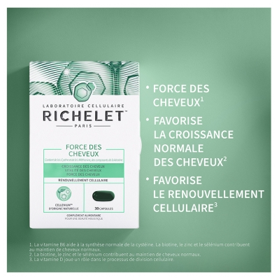 Richelet Force des Cheveux Complément Alimentaire Cheveux 30 Capsules