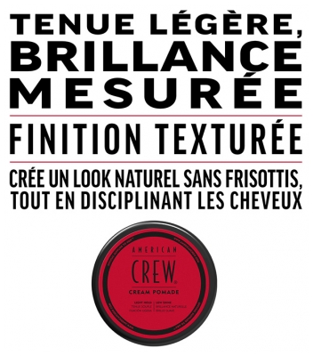 American Crew Cream Pomade Crème de Coiffage Tenue Souple Brillance Naturelle 85 g