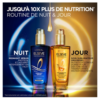 L'Oréal Paris Elseve Huile Extraordinaire Midnight Sérum Cheveux Secs 100 ml