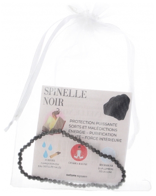 Natura Square Bracelet à Facettes de Spinelle Noir 