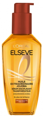 L'Oréal Paris Elseve Huile Extraordinaire Jojoba Sérum Disciplinant Transformateur Cheveux Bouclés Très Secs 100 ml
