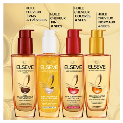 L'Oréal Paris Elseve Huile Extraordinaire Sérum Sublimateur Cheveux Secs 100 ml