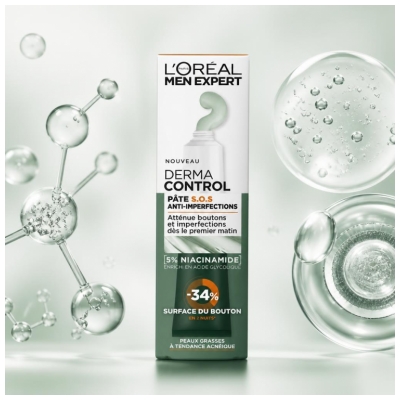 L'Oréal Paris Men Expert Derma Control Pâte S.O.S Anti Imperfections 5% Niacinamide 45 ml