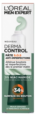 L'Oréal Paris Men Expert Derma Control Pâte S.O.S Anti Imperfections 5% Niacinamide 45 ml