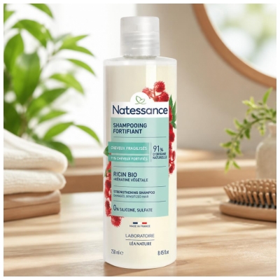 Natessance Shampoing Fortifiant Ricin & Kératine Végétale 250 ml