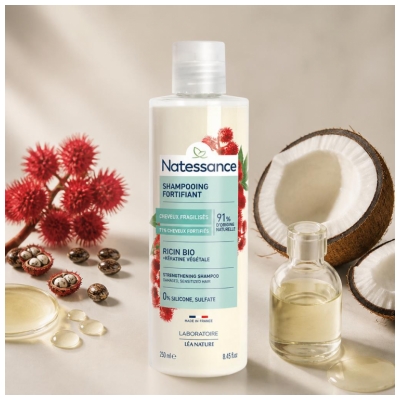 Natessance Shampoing Fortifiant Ricin & Kératine Végétale 250 ml