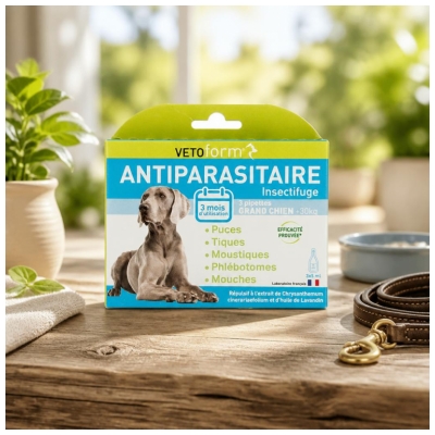Vetoform Antiparasitaire Insectifuge Grand Chien 3 Unités