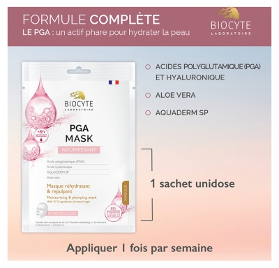 Biocyte PGA Mask Nourrissant Masque Bio-Cellulose Réhydratant & Repulpant 10 ml