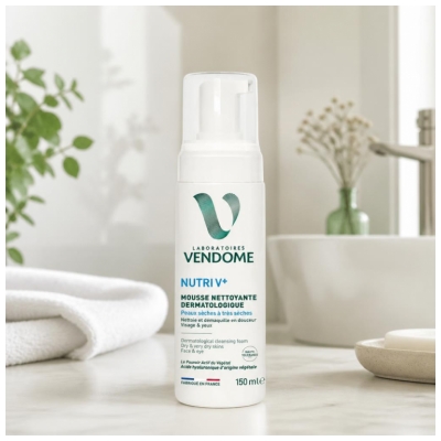 Laboratoires Vendôme Nutri V+ Mousse Nettoyante Dermatologique Peaux Sèches à Très Sèches150 ml