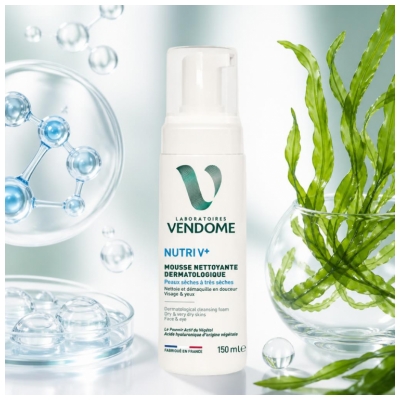 Laboratoires Vendôme Nutri V+ Mousse Nettoyante Dermatologique Peaux Sèches à Très Sèches150 ml