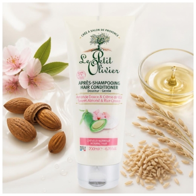Le Petit Olivier Après-Shampooing Amande Douce & Crème de Riz 200 ml