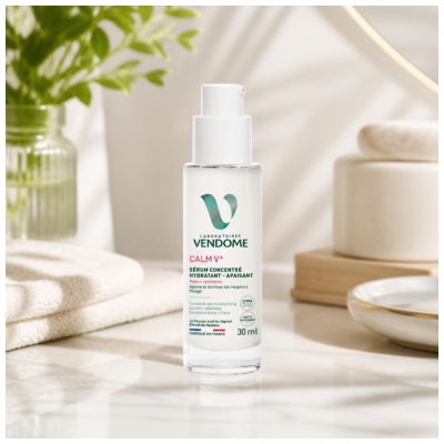 Laboratoires Vendôme Calm V+ Sérum Concentré Hydratant Apaisant Peaux Sensibles 30 ml