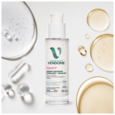 Laboratoires Vendôme Calm V+ Sérum Concentré Hydratant Apaisant Peaux Sensibles 30 ml