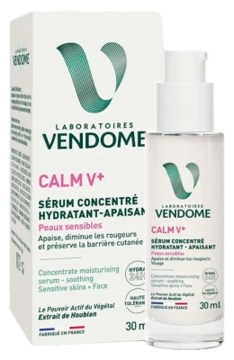 Laboratoires Vendôme Calm V+ Sérum Concentré Hydratant Apaisant Peaux Sensibles 30 ml