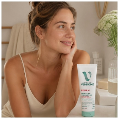 Laboratoires Vendôme Repar V+ Crème Ultra-Hydratante 48h Peaux Réactives à Tendances Atopique 250 ml
