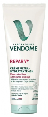 Laboratoires Vendôme Repar V+ Crème Ultra-Hydratante 48h Peaux Réactives à Tendances Atopique 250 ml