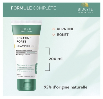 Biocyte Kératine Forte Shampoing Nourrissant et Sublimateur Tous Types de Cheveux 200 ml