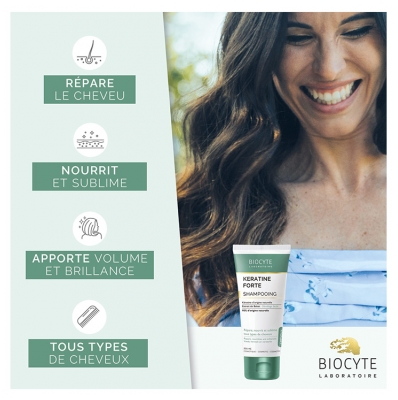 Biocyte Kératine Forte Shampoing Nourrissant et Sublimateur Tous Types de Cheveux 200 ml