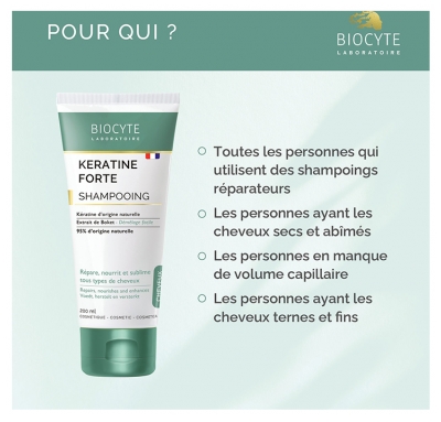 Biocyte Kératine Forte Shampoing Nourrissant et Sublimateur Tous Types de Cheveux 200 ml