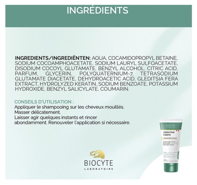 Biocyte Kératine Forte Shampoing Nourrissant et Sublimateur Tous Types de Cheveux 200 ml