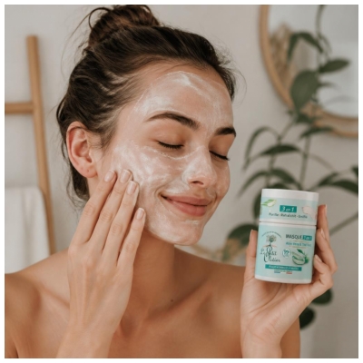 Le Petit Olivier Masque 3en1 à L'Aloe Vera & Thé Vert Peaux Normales à Mixtes 50 g 