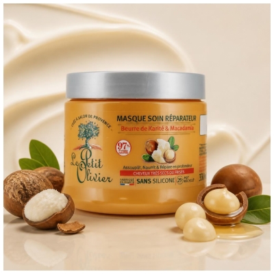 Le Petit Olivier Masque Soin au Beurre de Karité & Macadamia 330 ml