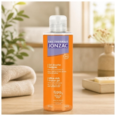 Eau Thermale Jonzac Nutritive Gel Douche Haute Tolérance Surgras Biologique 250 ML