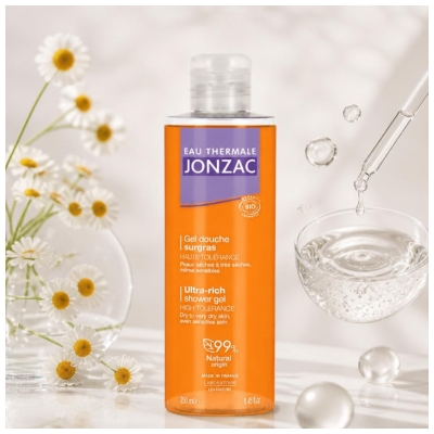 Eau Thermale Jonzac Nutritive Gel Douche Haute Tolérance Surgras Biologique 250 ML