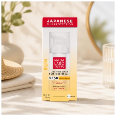 Hada Labo Tokyo Sun Crème Visage Hydratante SPF50 Résistante à l'Eau 50 ml