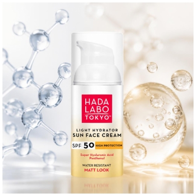 Hada Labo Tokyo Sun Crème Visage Hydratante SPF50 Résistante à l'Eau 50 ml