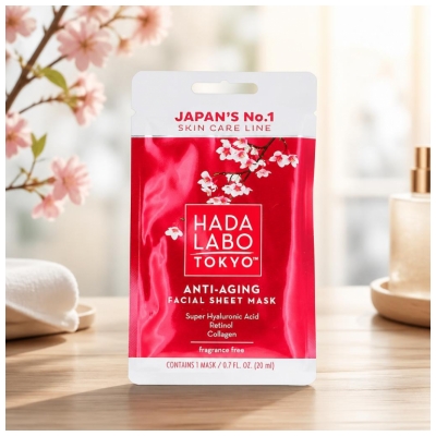 Hada Labo Tokyo Masque en Tissus Anti-Âge Visage à l'Acide Hyaluronique 20 ml