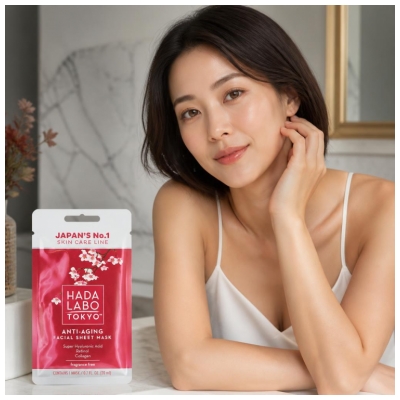 Hada Labo Tokyo Masque en Tissus Anti-Âge Visage à l'Acide Hyaluronique 20 ml
